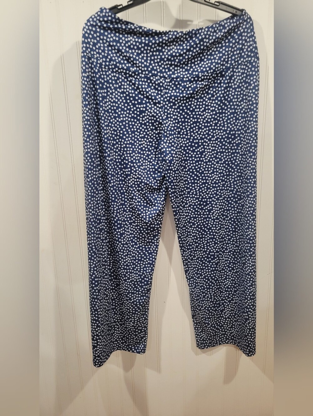 Polka Dot Wide-Leg Pants in Navy